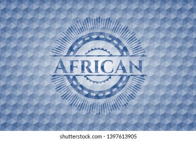 African blue polygonal emblem. Vector Illustration. Detailed.
