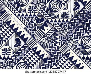 African Boho Hand drawn Native pattern american tribal indian ornament pattern geometric ethnic textile texture tribal aztec pattern navajo mexican fabric seamless Vector decoration fashion