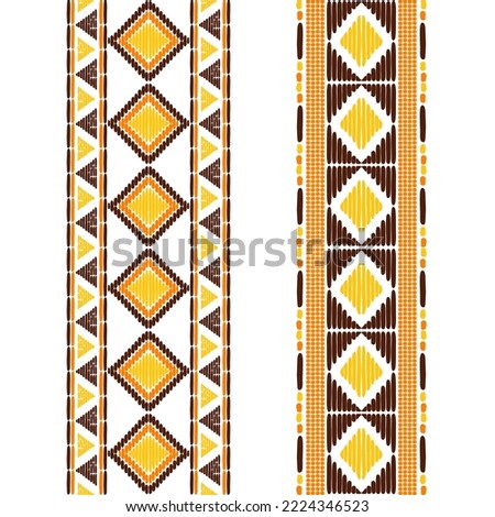 African border seamless set. Tribal ethnic texture. Native american decoration. Coffee shop design.