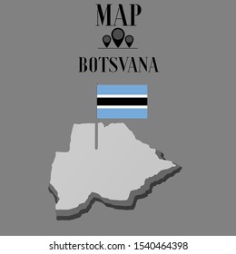 African Botswana,Gaborone outline solid world map silhouette vector illustration, creative design background, national country flag, design element, symbols from countries all continents set. 