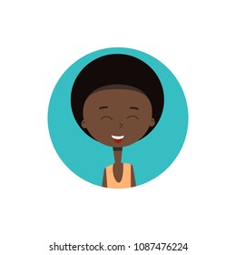 African boy avatar. Flat vector illustration.