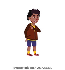 african boy child gesturing peace to friend in park cartoon vector. african boy child gesturing peace to friend in park character. isolated flat cartoon illustration