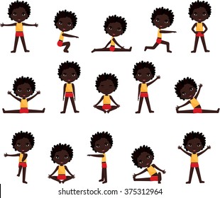African boy with dreadlocks doing morning work-out