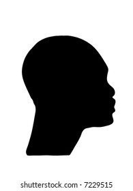 African Boy Face Silhouette