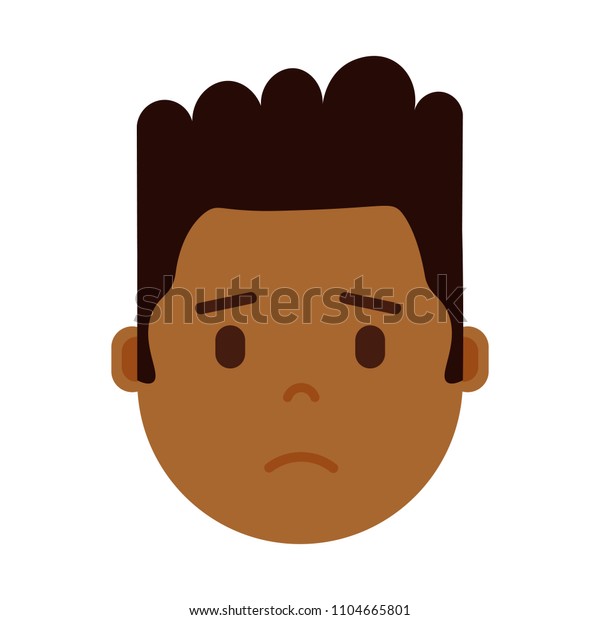 African Boy Head Emoji Facial Emotions Stock Vector (Royalty Free ...