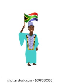 African boy in national flag