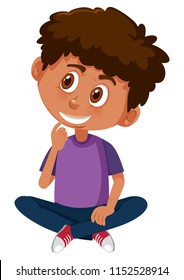 An African boy on white background illustration