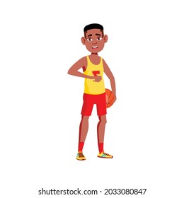 african boy playing basketball with friends cartoon vector. african boy playing basketball with friends character. isolated flat cartoon illustration