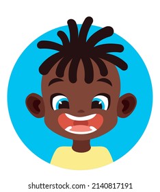 African Boy Profile Picture. Smiling Kid Portrait