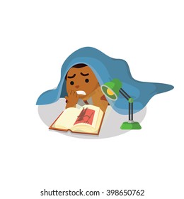 African boy read horror novel