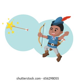 african boy shooting star with arrow