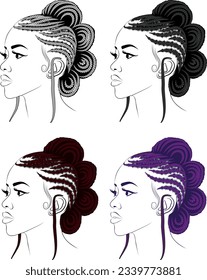 African braids Pin Hairstyles black beauty queen bun hair 