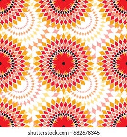 African bright pattern in red and orange