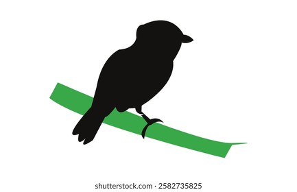 African broadbill bird Silhouette Design  And Vector Illustration. 