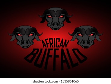 african buffalo red gradient background