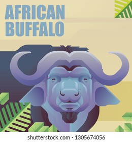 AFRICAN BUFFALO VECTOR ILLUSTRATION