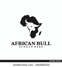 African bull head logo vector simple designs