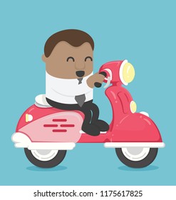 African business drive a scooter