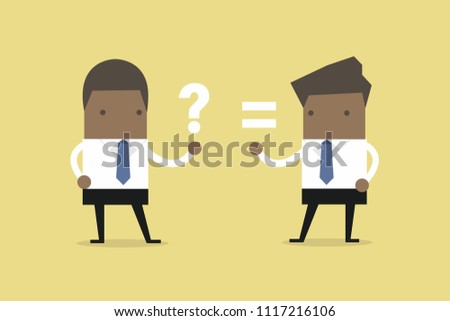 African businessman answer and question.