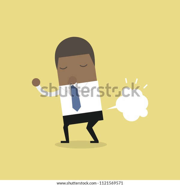 African Businessman Farting Blank Balloon Out Stock Vector Royalty 