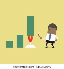 African businessman fire rocket to up selling.