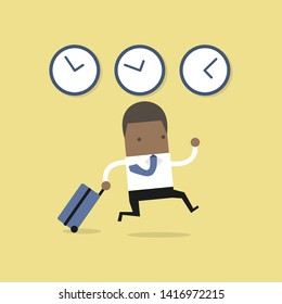 African businessman goes on a business trip abroad.