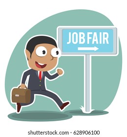 african businessman going to job fair