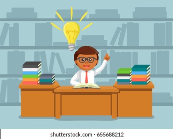 african Businessman got idea while reading
