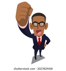 African businessman in a guts pose
