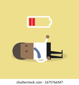African businessman with low battery.