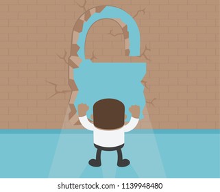 African businessman businessman standing back of the wall of success.successful