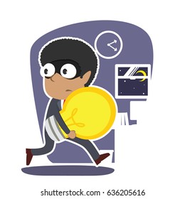 african businessman stealing idea