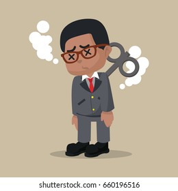 african businessman stopped working