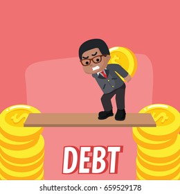 african businessman walking on plank