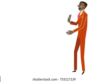 African businessman wearing a suit.Image of work.Business scene.