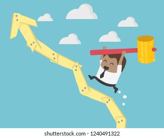 African Businessman who create dream graphs that soar to the sky.
