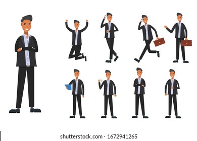 african Businessman working character vector 
illustration