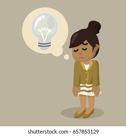 african businesswoman doesn't have any innovation left