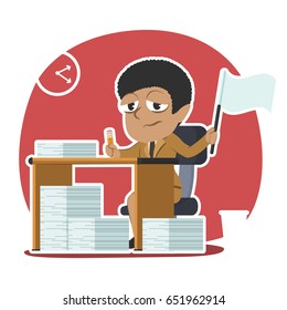 african businesswoman give up on plentiful task