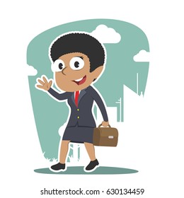 african businesswoman going to work