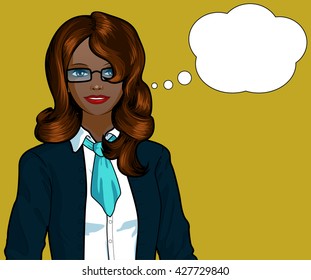 African Businesswoman pop art comic