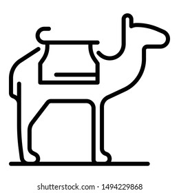 African camel icon. Outline african camel vector icon for web design isolated on white background