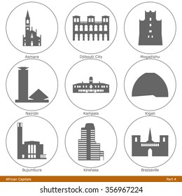 African Capitals. Icon Set (Part 4)