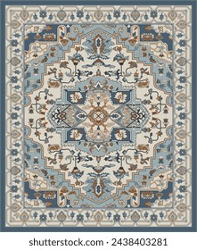 African Carpet Rug with Border.