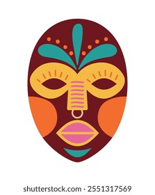 african ceremonial mask culture icon isolated