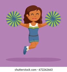 african cheer leader jumping