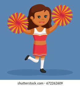 african cheer leader standing with one feet