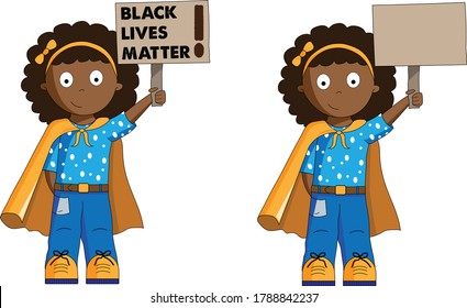African child holds black lives matter sign