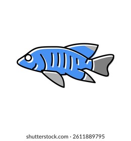 african cichlids color icon vector. african cichlids sign. isolated symbol illustration