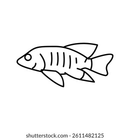 african cichlids line icon vector. african cichlids sign. isolated contour symbol black illustration
